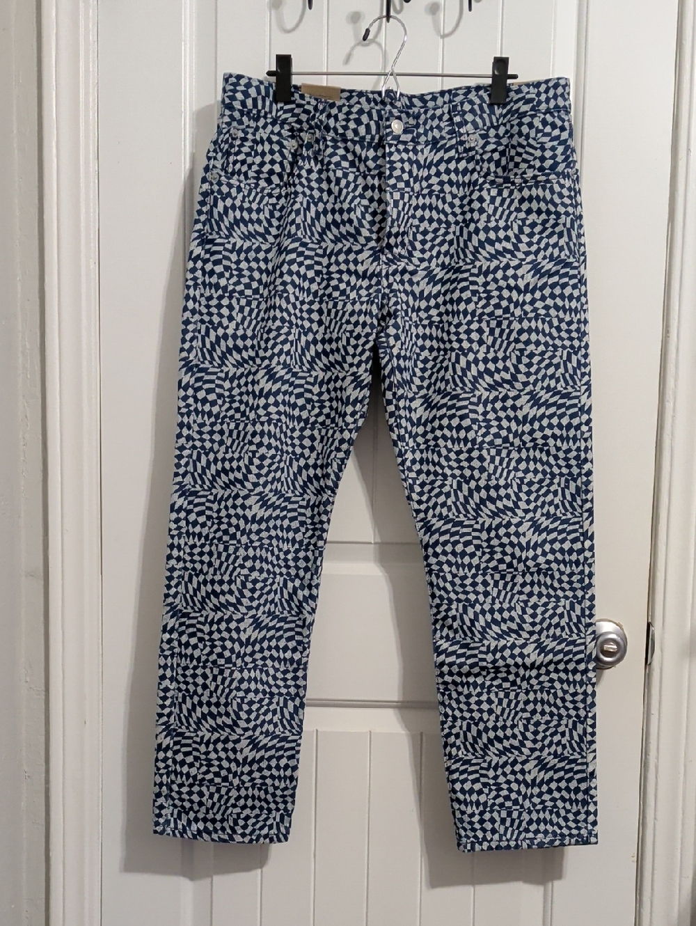 Levi's Navy Blue & White Geometric Denim Jeans